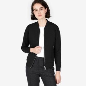 Everlane The Street Fleece Bomber Jacket Black Full Zip Size XS